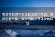 天美蜜桃麻花果冻日常使用笔记：资源更新节奏、分类结构与整体使用体验