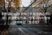 茶杯狐foxcup 官网｜不绕弯的上手记录：资源更新节奏、分类结构与整体使用体验（整理版）