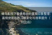蜂鸟影院下载使用后的直观印象整理：高频使用后的习惯变化与效率提升（对比后）