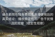 蜂鸟影院在线免费观看高频使用后的真实结论：播放稳定性与广告干扰情况的观察（稳定性观察）
