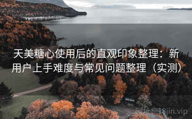 天美糖心使用后的直观印象整理：新用户上手难度与常见问题整理（实测）