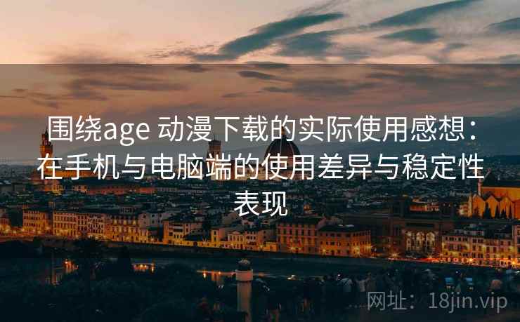 围绕age 动漫下载的实际使用感想：在手机与电脑端的使用差异与稳定性表现