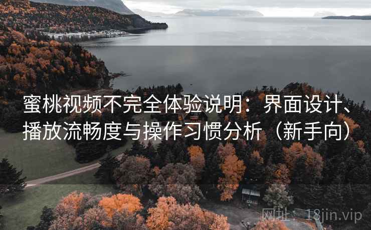 蜜桃视频不完全体验说明：界面设计、播放流畅度与操作习惯分析（新手向）